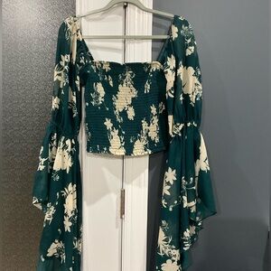 Floral Green Women's Top